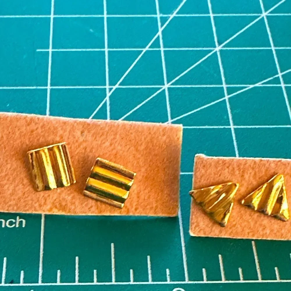 Vintage Gold Earrings set of 2